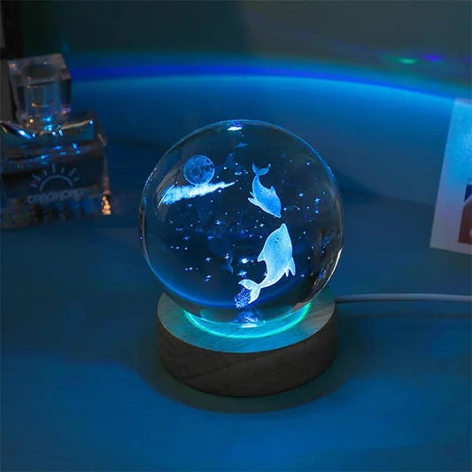 3D Crystal Lamp Ball (Dolphin)